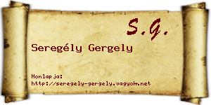 Seregély Gergely névjegykártya