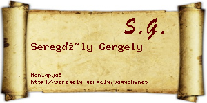 Seregély Gergely névjegykártya